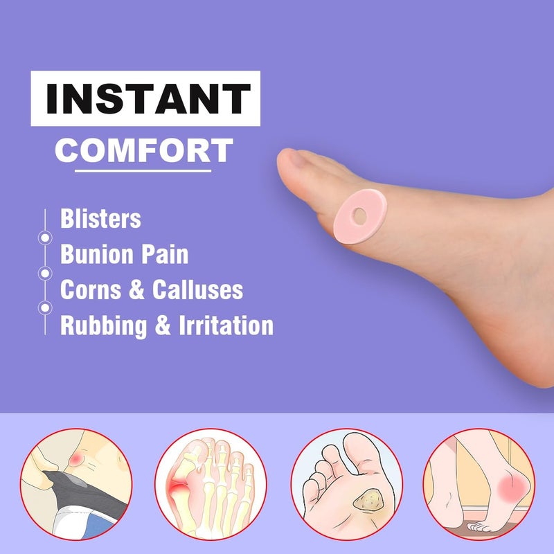 Decproch Callus Cushions, Oval Corn Pads, Foam Padding with Self-Stick Adhesive, Protects Toes, Foot and Heel from Rubbing and Friction, Pain Relief from Calluses, Corns, Blisters (45 Count) - Image 2